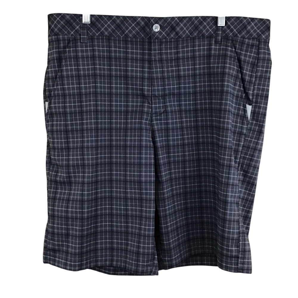 Fila‎ Sport Golf Mens 38 Gray Plaid Performance Stretch Shorts Flat Front Check